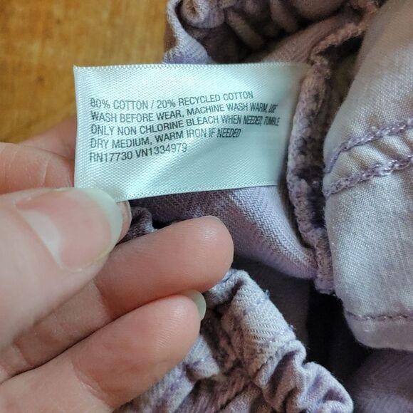 Cat & Jack Shorts 3T Purple Jean Shorts Paperbag Waist Spring Summer Cotton - Picture 6 of 8